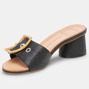 Black raffia heeled slide - dolce Vita - 9 Wide
